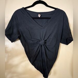 Super soft American apparel v neck Black V-Neck Knotted Women's Top Sz small